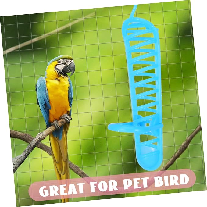 Parrot Feeding Rack Device for Parrots Simple Stand Design for Easy Installation Hanging Fruit Holder for Birds Blue