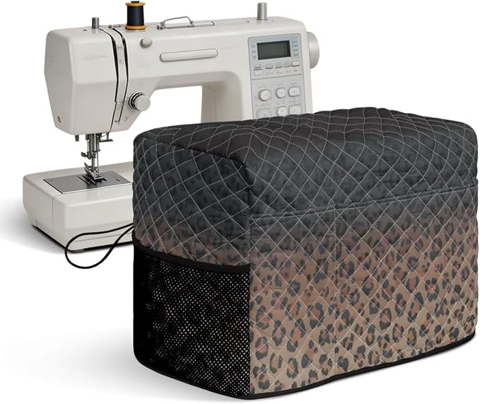 Sewing Machine Cover Polyester Febric Gradient Leopard Spot Print | Dust Pet Hair Protection,Quilting Design,Fits Standard Singer,Brother Janome Machines,Protecting Decorating Your Sewing Space