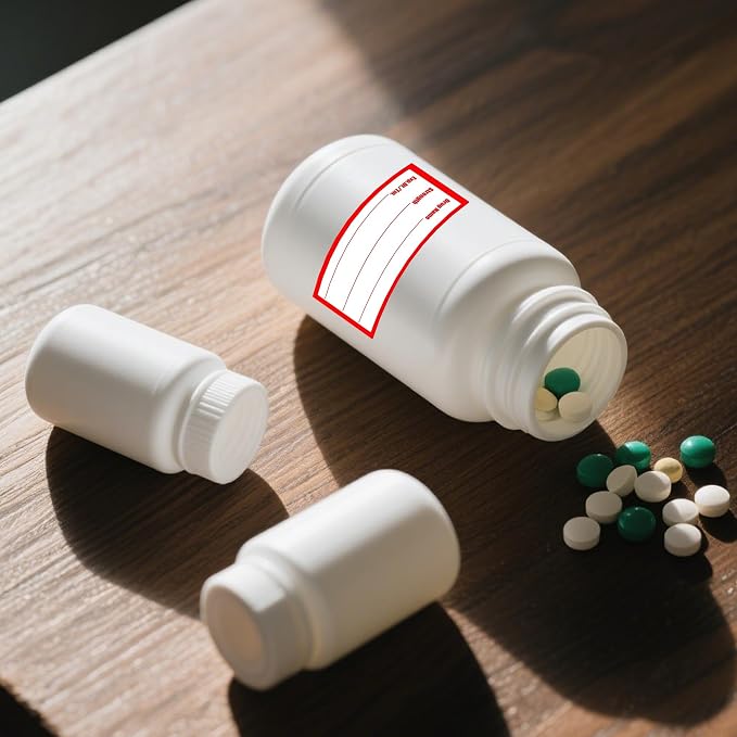 Drug Name Label Stickers 1x2 Inch for Pharmacy Veterinary Medication | Prescription Drug Usage & Strength Labels - Veterinary Instruction & Doctor Reminder Stickers for Medical Containers