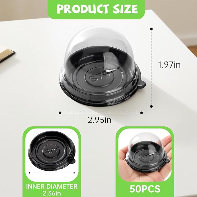 Desk Pet Containers with Dustproof Lid | 50 Pack,Individual Desk Pet Domes For Habitat,Plastic,Waterproof