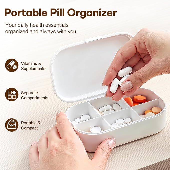 4-Tier Medicine Storage Organizer with Portable Pill Case, Portable First Aid Box with Removable Layers, Clear Medical Storage Box for Medicines, Vitamins & Emergency Supplies