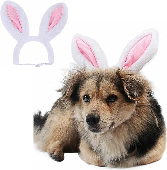 Dog Rabbit Bunny Ear Headband Headwear,Halloween Easter Cat Bunny Costume Outfits for Pet Hair Accessories (Large)