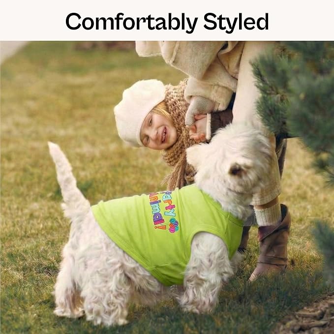 Parisian Pet Dog Shirt – 100% Cotton Shirts for Small Dogs – Sleeveless Puppy Clothes – Lightweight Party Animal Dog Apparel – Breathable Clothes for Dogs - Stretchy Pet T Shirts