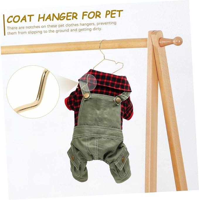 INOOMP 10Pcs Portable Metal Pet Hangers for Small Dogs Cats Durable Non Slip Clothes Organizer Lightweight Mini Hangers for Travel for Pet Clothing Storage