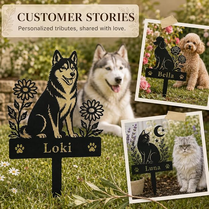 Custom Pitbull Memorial Garden Stake, Dog Loss Decor, Garden Tribute | Pet Memorial Gifts for Dogs, Grave Marker, Grave Decorations for Cemetery, Dog Dad Gifts, Back Yard, Garden Decor