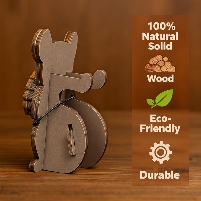 Dog Eyeglass Holder Stand, Wooden Glasses Organizer for Desk Decor | Cute animal glasses holder for eyeglasses and sunglasses, wooden dog desk organizer for nightstand, office or gifting