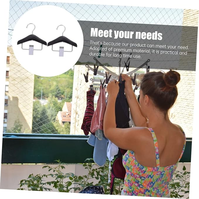 Happyyami 2Pcs Wooden PET Clothes Hanger Adjustable Dog and Cat Clothing Organizer Sturdy Closet Hook for PET Apparel Storage