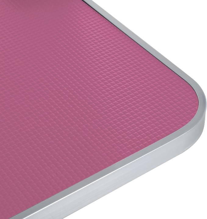 42" Pet Dog Grooming Table, Foldable Stainless Steel Frame Pet Drying Grooming Table Up to 330lbs, Professional Bathing Desk for Dogs at Home with Adjustable Overhead Arms, Noose, Mesh Tray, Pink