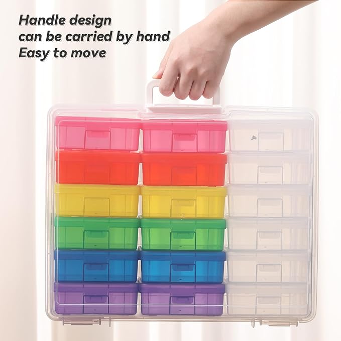 Plastic Storage Box Arts Storage Boxes(12 Color+6 Clear-Small) | Multifunctional Design,Stackable,Clear,Versatile Organization,Space-Saving,Durable,Dust Protection