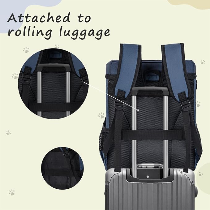ANILD Dog Travel Bag Backpack, Flight-Ready TSA-Approved Dog Travel Bag with 2 Leak-Proof Food Canisters, 2 Foldable Silicone Bowls, Multi-Compartment Organizer for Hiking, Camping, Dog Mom Essentials