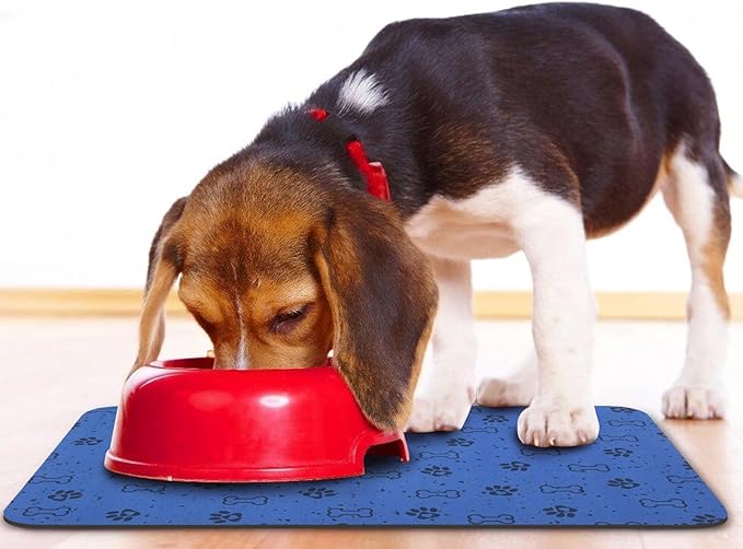 Dog Food Mats,Cat Absorbent Water Bowl Feeding Mats Pet Placemats for Food and Water Spot 24 * 32 inch