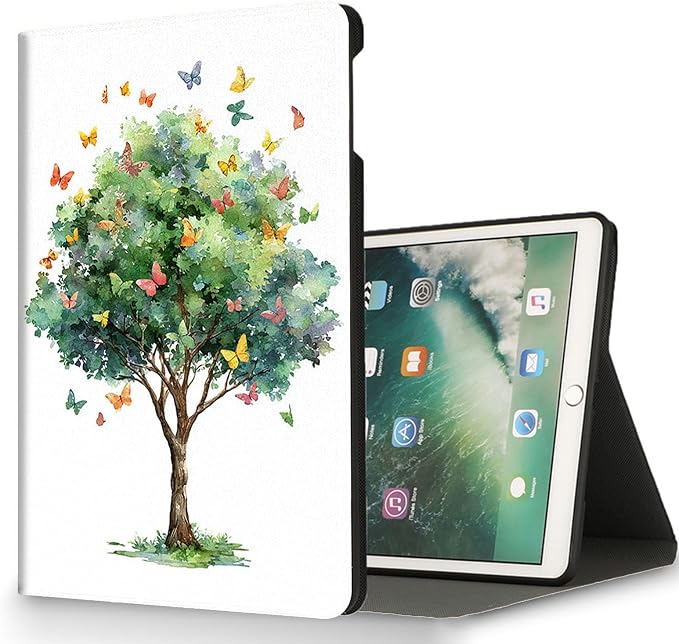 for Microsoft Surface Pro 8-13" 2021 Tablet Case,Auto Wake/Sleep,Adjustable Stand Protective Cover - Watercolor Butterfly Tree