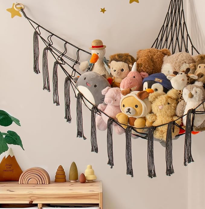 mirolam Stuffed Animal Storage Hammock Net - Toy Hammock Net for Stuffed Animals Corner - Hanging Stuff Animal Organizer Holder Large Organization Boys Room Decor