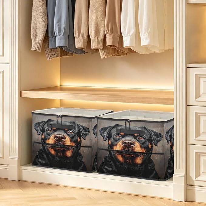 TropicalLife Bernese Dog Shoe Organizer for Closet | Funny Pets Foldable Shoe Storage Organizer Box Bin with Adjustable Dividers and Clear Cover, Fits up to 16-32 Pairs