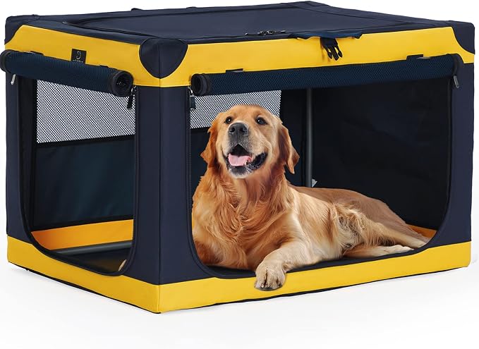A 4 Pet 40-in XL Collapsible Soft Dog Crate, Large Dogs | patented screw frame, Lockable zippers, waterproof base, washable cover, outdoor/indoor/car
