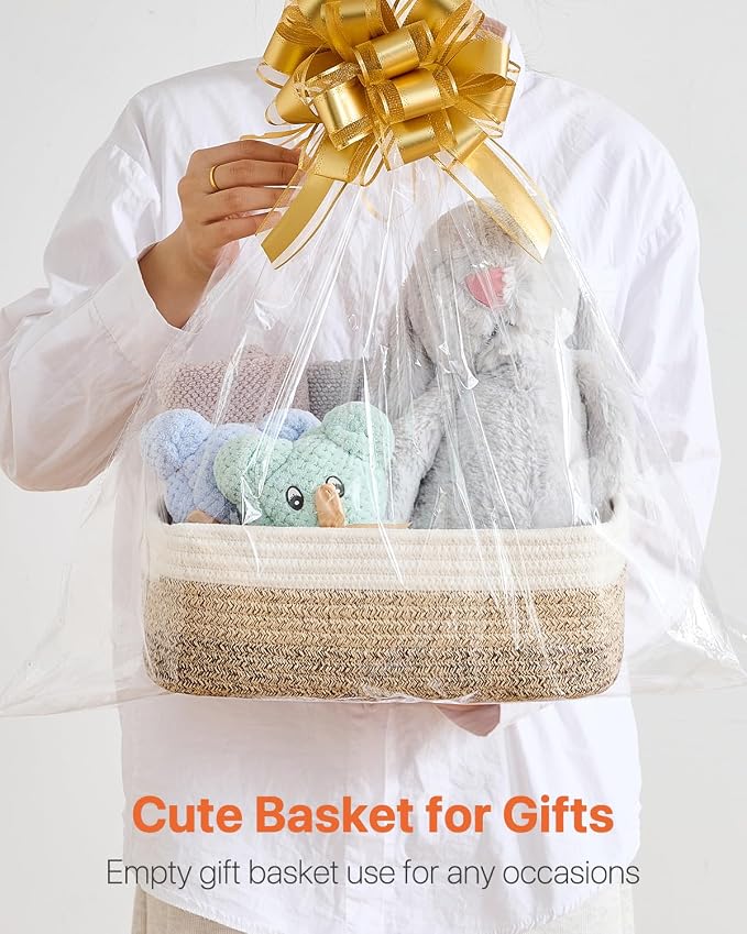 KALLAX Small Woven Storage Basket for Organizing, 12 x 8 x 4.5 inch, 3 Pack | Shelf baskets for closet organization, toy storage and home decor, Perfect as empty gift baskets for holidays, Gradient Brown