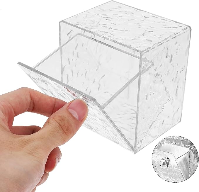 Toyvian Large Capacity Cotton Pad Organizer Box Wall Mounted Pet Abs