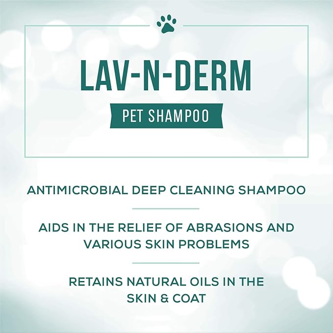 Nature's Specialties Lav-N-Derm Ultra Concentrated Calming Antiseptic Dog Shampoo for Pets, Makes up to 50 Gallons, Relieves Various Skin Problems, Made in USA, 1 gal
