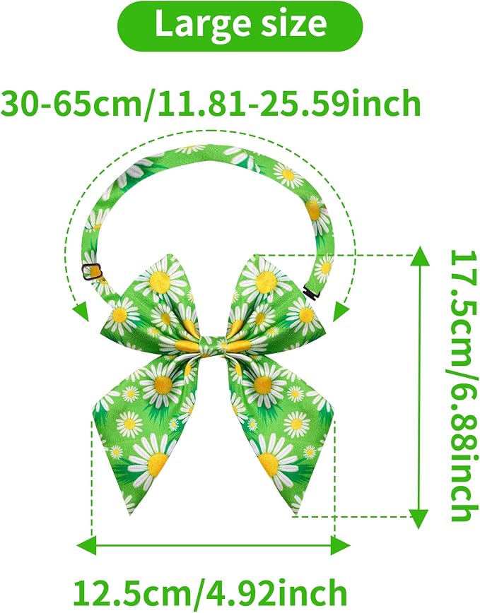 PET SHOW 10 Pack Floral Sailor Dog Bowties for Large Dogs