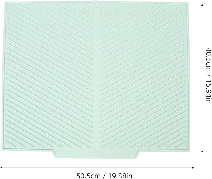 Generic Silicone Dish Drying Mat Heat Insulated Multipurpose Large Dish Drain Pad Pet Feeding Mat Kitchen Countertop Organizer 40.5x50.5cm