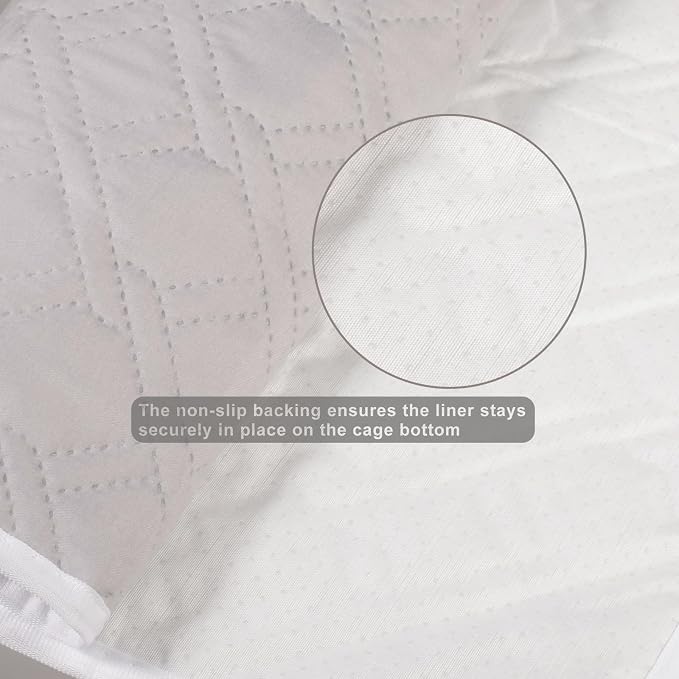 2 Pack Guinea Pig Cage Liners, 28" x 20" Washable Guinea Pig Pee Pads, Reusable Super Absorbent Non-Slip Training Mat Bedding for Small Animals - Hamster, Rabbit, Chinchilla, Rat (Gray)