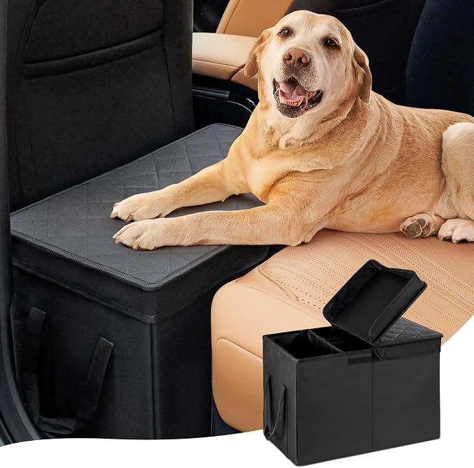 Car Seat Extender for Large Dogs, Back Seat Extender for Dogs up to 120 LBS Large Dog Extender with Storage Car Organizer Gap Filler for Front or Back Seat