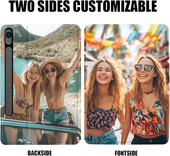 Custom Photo Personalized Flip Case for Samsung Galaxy Tab S9 FE 11 inch(2023),Model Code: SM-X510/X516B, Samsung Galaxy Tablet Customized Picture Text Leather Stand Cover Protective Case