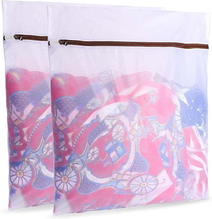 GOGOODA 2 Pack Extra Large Mesh Laundry Bags 24 x 31 in Fine Mesh Wash Bags | for Big Items, Durable Zipper Laundry Bags for Pillows, Stuffed Animals, Pet Bedding & Blankets (2 XXXL Large)