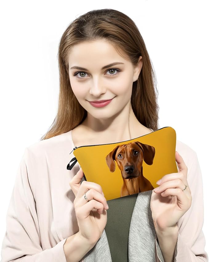 Rhodesian Ridgeback Dog Makeup Bag for Women Travel Cosmetic Organizer Bag Teacher Appreciation Gifts Small Zipper Toiletry Bag