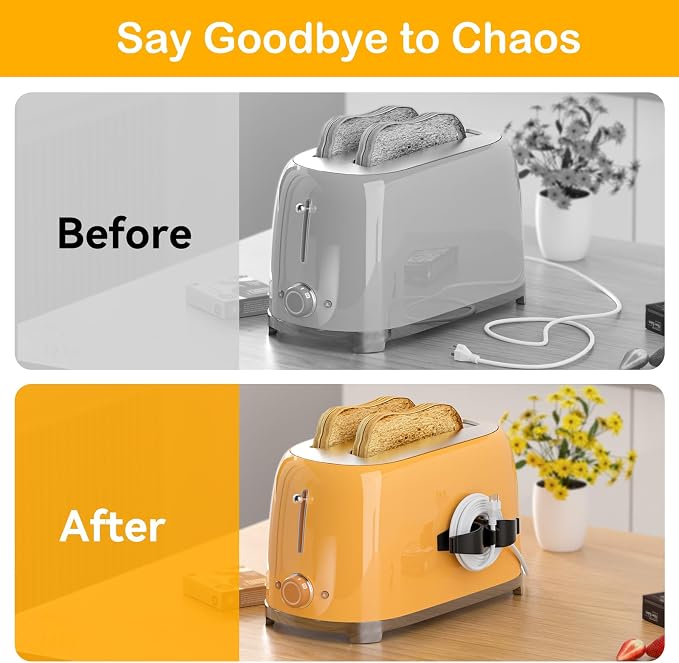 Daisyhome Cord Organizer for Kitchen Appliances-6PCS, Adhesive Cord Holder | Appliance Cord Organizer stick on, Small Kitchen Appliances Cord keeper, Cord Winder for Pressure Cooker, Stand Mixer
