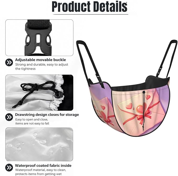 Heart Envelope Car Seat Organizer-Backseat Storage Bag for Travel | Waterproof Durable. Holds Snacks Gear Essentials. Fits Most Cars.