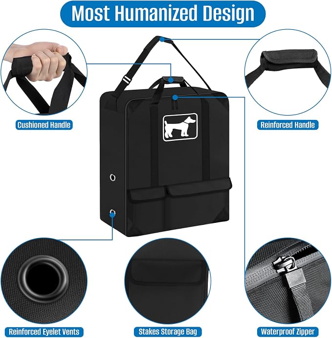 SIRUITON 2PcsThick 600D Dog Playpen Storage Bag Fit 32" H 8 Panels 9 Stakes | Suitable for Foldable Exercise Pet Playpen, Dog Fence Travel Bag with Reinforced Double Handles & Two external pockets.