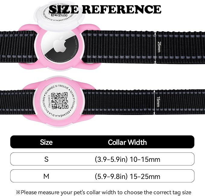 QR Code Pet Tracker Case for Collars - Waterproof Silicone Holder for Small Dogs Cats, Lightweight Reusable ID Tag (Blue, S)