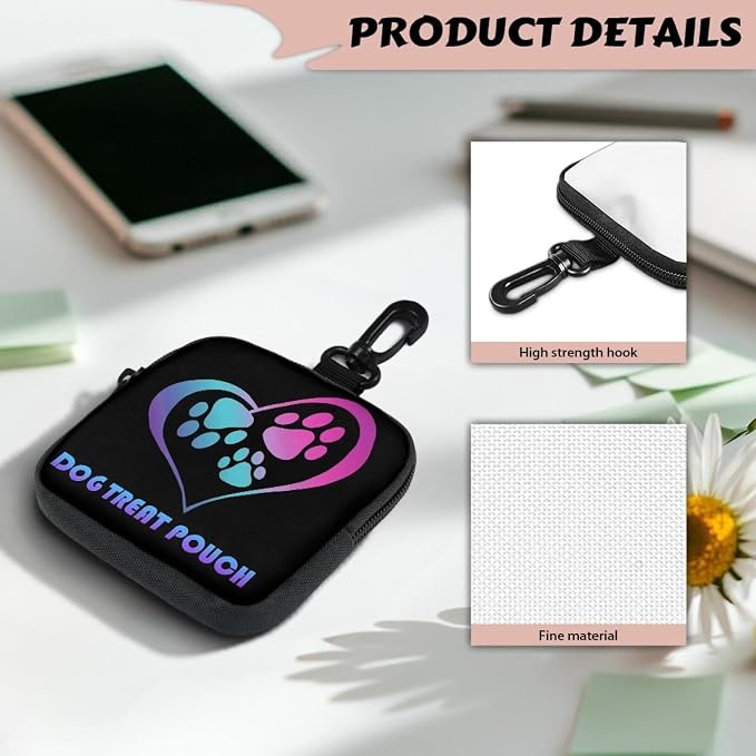 Dog Treat Pouch, Portable Puppy Dog Training Treat Bag for Pet Training Hand Free Dog Walking Bag Auto Closing Pet Feed Snack Reward for Puppy Travel or Outdoor