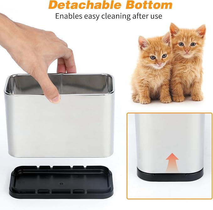 Metal Litter Scoop with Holder, Cat Litter Scooper and Caddy Set | Aluminum Sifting Shovel, Stainless Steel Holder, Black Grip, Removable Base, 12 x 4 x 1.5 in Scoop, 8.5 x 3 x 5.5 in Caddy