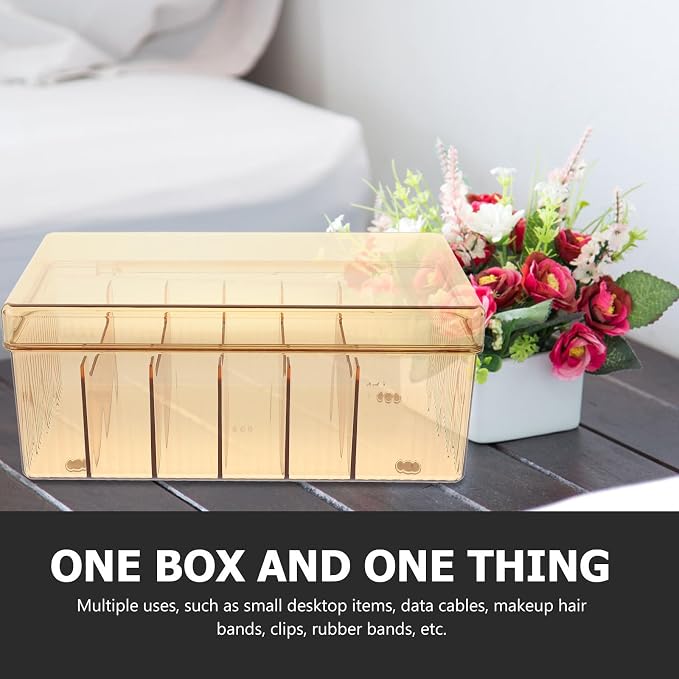 Healeved Cable Organizer Box for Data Cable and Phone Charger Management Pet Material Cord Storage with Multiple Slots for Home and Charger Organization