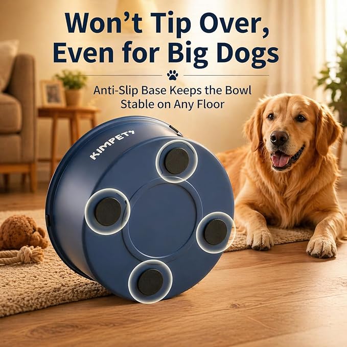 No Spill Dog Water Bowl for Messy Drinkers, 101oz Large Stainless Steel Dog Water Bowl, Floating Slow Drinking Dog Bowl, Splash Proof Dog Bowl with Filter