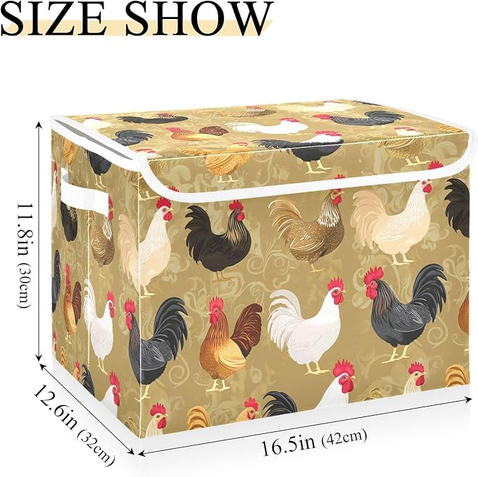 Art Pet Chicken Gold Stackable Storage Bins Organizer And Storage Lidded for Bed Sheet Under Bed