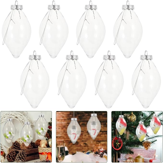 Bulb Shape 8pcs Pet Decorative Storage Candy Bottle | Creative Container, Party Favor Use, Empty Fillable Design, Holiday Table Accent, Pet Material