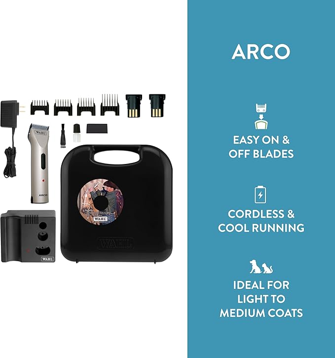 Wahl Professional Animal Arco Equine Horse Cordless Clipper Kit, Champagne (8786-800)