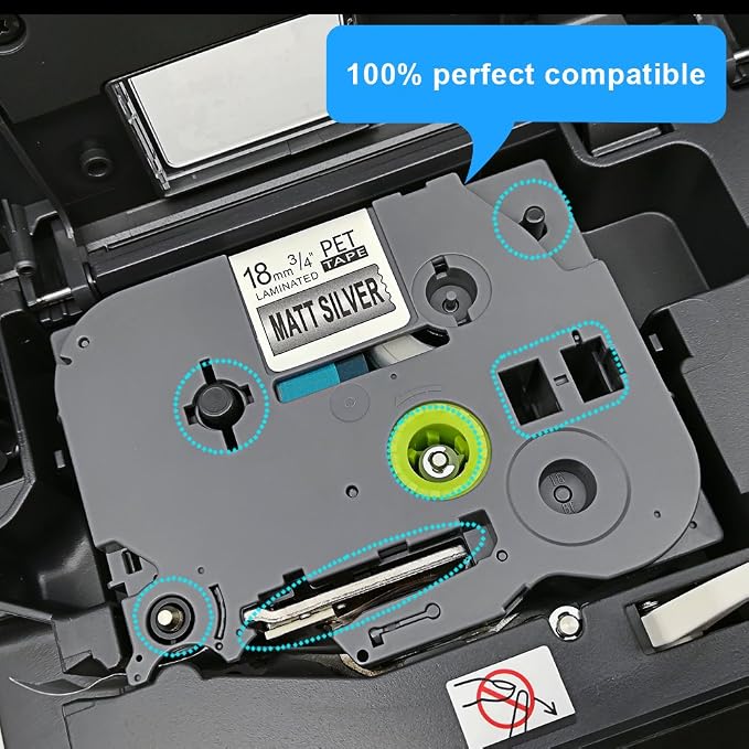 P Touch Label 5Pack TZ M941 TZo M941 TZe Labeling Tape Cartridge Label Orison Black on Matte Silver Compatible with Brother Label Maker Tape 18mm 3/4 Inches 26.2ft Cassette Refills