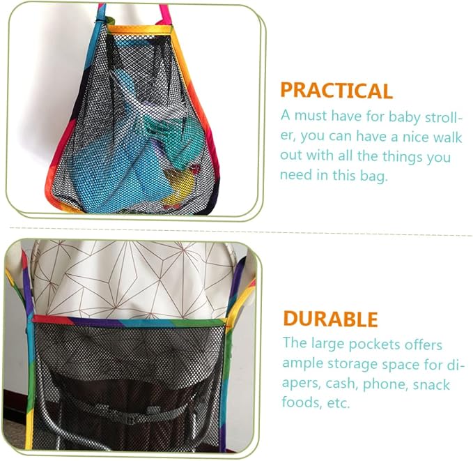 LIOOBO 6pcs Universal Baby Stroller Organizer Bag Detachable Storage Pockets Waterproof Hanging Storage for Diapers Toys and Baby Essentials Compatible Most Strollers