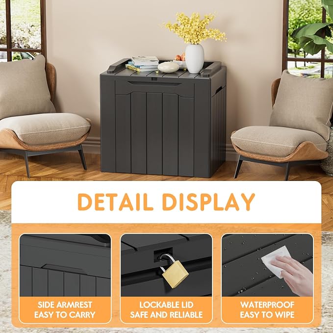 YESHOMY 30 Gal Plastic Storage Bins with Lid Stackable Box Organizers for Living Room, Office, Dorm, 1 Pack, Gray
