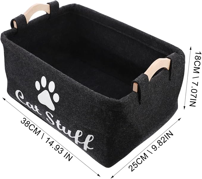 Luxury Felt Storage Box Pet Toy Storage Puppy Toy Basket Bin Sundries Basket Home Decor Elegant Organizer