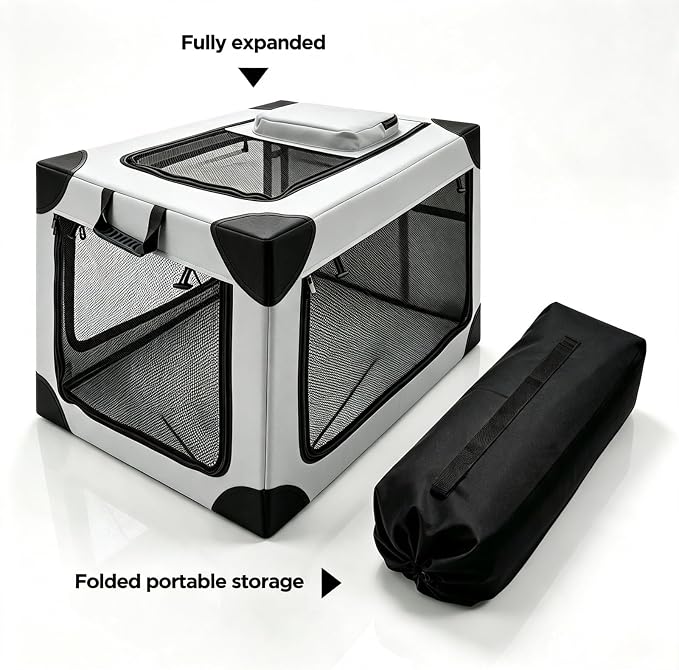 Portable Soft Small Dog Crate Collapsible Pet Travel Kennel S(26"x18"x18")
