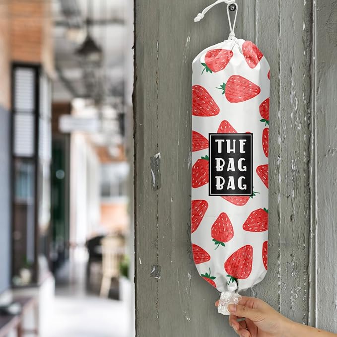 Plastic Bag Holder Reusable And Washable Sweet And Cute Style Grocery Bag organizer,For Home Kitchen Travelling Camping Decor, use 1 Pack,Yellow lemon Pattern