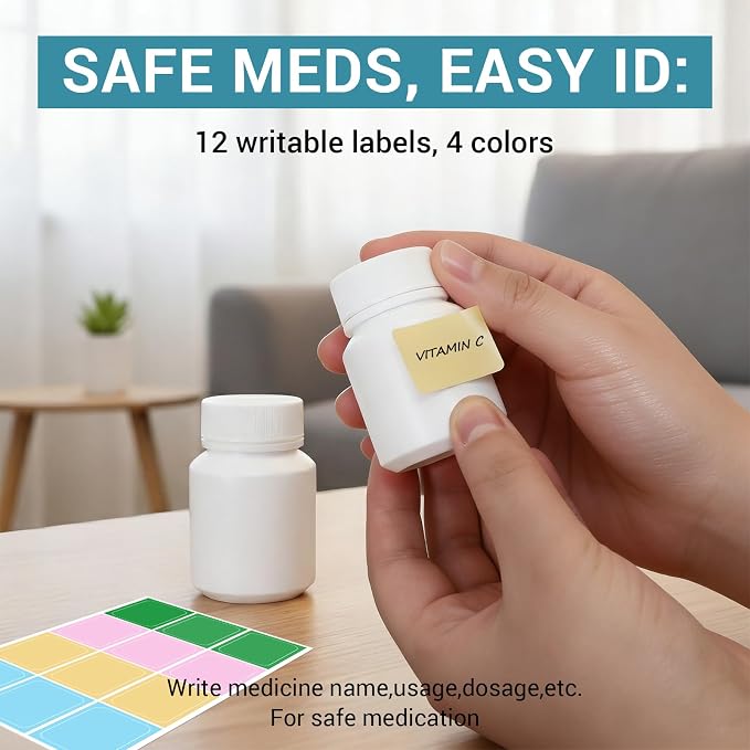10 Pack 1.8oz Travel Pill Bottles - White Food Grade Plastic with Screw Caps & Labels, Small Pill Organizer for Pills, Vitamins, Capsules