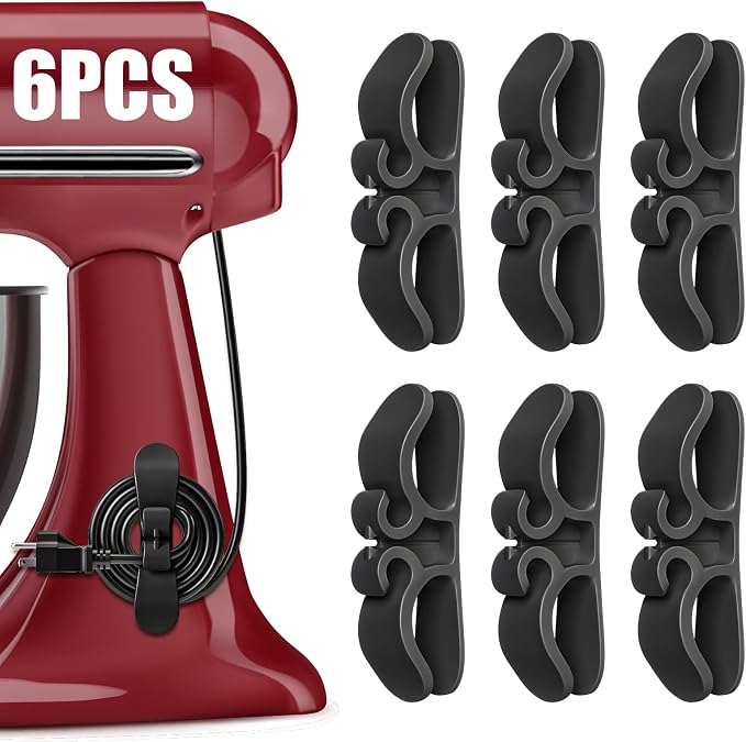 Cord Organizer for Appliances,Cord Wraps for Electrical Cords,6 Pack Stick- Winder for Kitchen Appliances, Compatible with Mixer, Coffee Maker, Blender, Air Fryer,Kitchen Appliance Cord Organizer