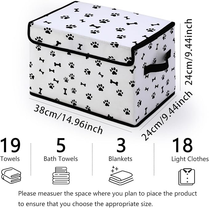 Stackable Storage Bins with Lids,Closet Organizers Fabric Box for Home and Office,Blanket Clothes Organizers,Under Bed Storage Containers 3 Pack