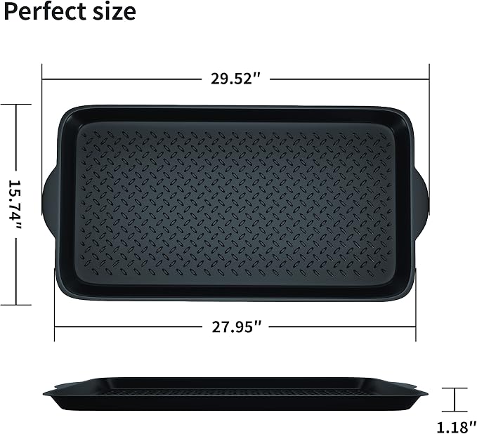 Matace 2 Pack Rubber Small Boot Tray for Entryway,Boot Mat,Shoe Tray,Shoe Mat for Indoor and Outdoor Use, 27.95"x 15.74" (Pack of 2)